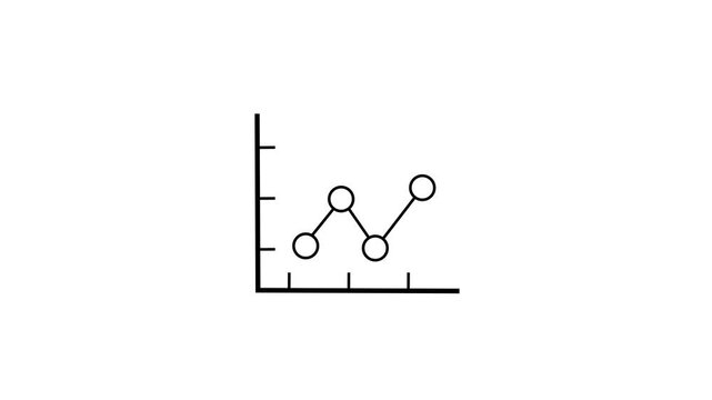 Business Graph Animation with Rising Green Chart Line, Concept of Financial Growth and Success on Black Background