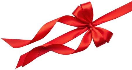 Elegant red satin ribbon bow for gift wrapping and decoration purposes