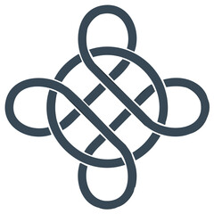 Celtic knot design abstract illustration. Ancient knotwork with interlaced lines.