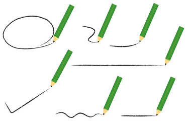 えんぴつのイラストセット