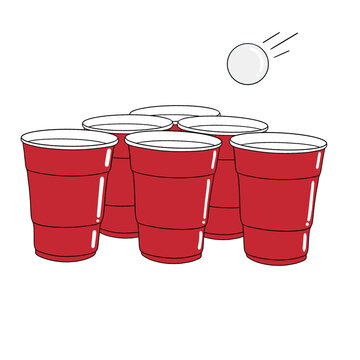 Red Cartoon Beerpong Set