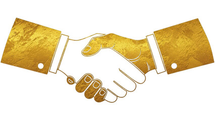 Handshake Illustration Gold Business Partnership.