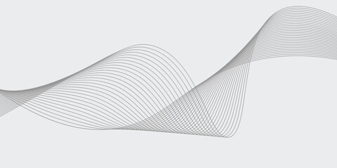 Abstract wave element for design. Digital frequency track equalizer. Stylized line art background. Vector illustration. Wave with lines created using blend tool. smooth gray