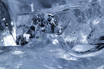 Abstract Blue Ice Texture with Air Bubbles