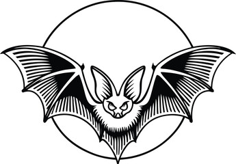 bat emblem silhouette vector illustration
