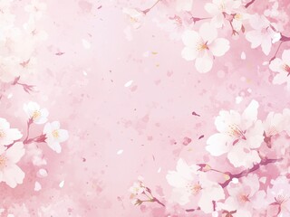 春に使える桜の花びらの壁紙素材。AIで生成。