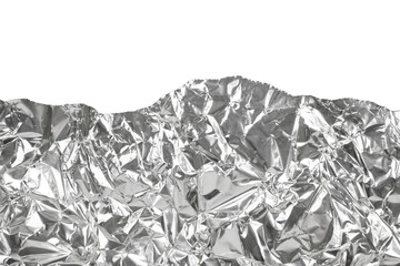 bottom border of aluminum foil isolated on white or transparent png