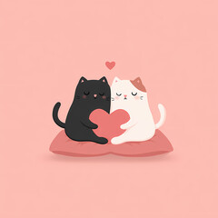 Romantic Valentine Illustration with Hearts and Love Symbols