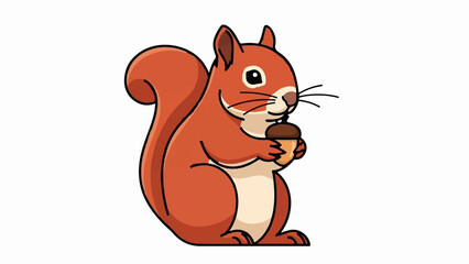 Cartoon squirrel holding an acorn © gitar
