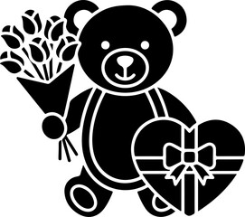 Valentine Teddy Bear Silhouette