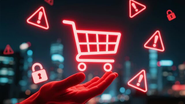 Ecommerce fraud prevention ensures secure online payment transaction process using internet banking and fintech technology to protect digital shopping and enable safe commerce