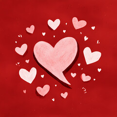 Romantic Valentine Illustration with Hearts and Love Symbols