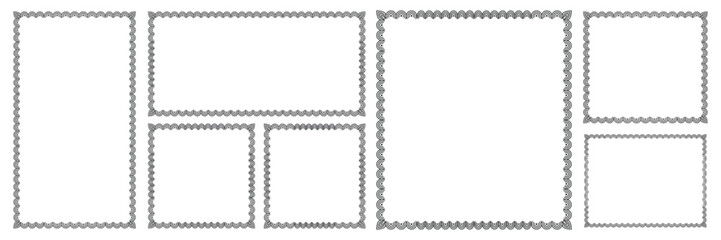 Set of Rectangle frame round border design shape collection.