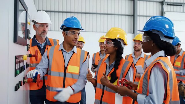 Industrial Training Safety Professionals Engineering Team Inspection Factory Plant Maintenance Power Systems Electrical Panel Technician Workforce Skills Development Learning Education
