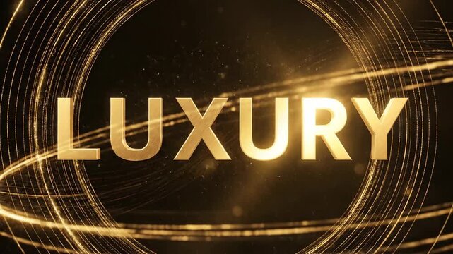 Golden wavy lines and text effect cinematic animation