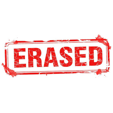 Red erased stamp isolated on transparent background