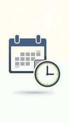 Calendar and Clock Icon Illustration Design.