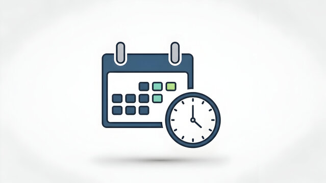 Calendar and Clock Time Management Illustration. - Powered by Adobe