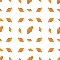 Golden Croissant Seamless Pattern for Breakfast and Bakery Themes