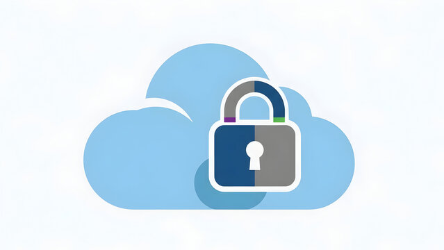 Cloud Security Lock Protection Concept Illustration. - Powered by Adobe