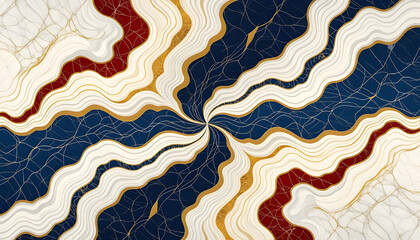 Luxury Marble Swirl: Elegant Navy Blue and Gold Abstract Fluid Background