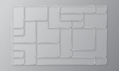 Transparent modern liquid bento grid glass frame effect UI panel template design. Web interfaces transparent surface UI UX design.