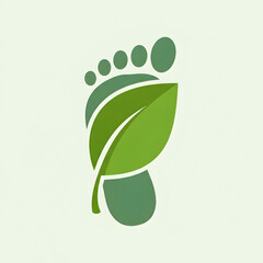 Eco Friendly Footprint Green Leaf Logo.