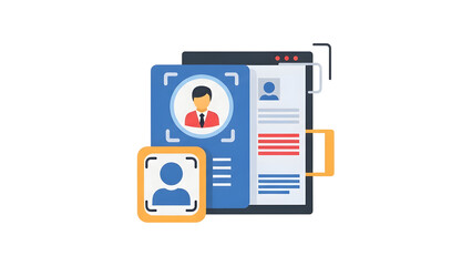 Digital Resume and Profile Illustration Concept.