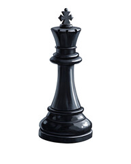 Fototapeta premium black chess piece isolated on transparent background