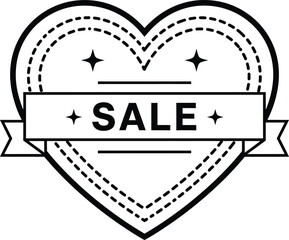 A stylized, dark, heart-shaped illustration with the word "SALE" prominently displayed in the center, suggesting a special offer or discount event.