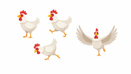 hen and chicks vector set