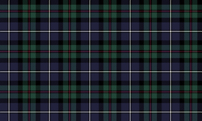Seamless plaid fabric in blue, green, white, and red. A classic design perfect for fashion design, clothing, skirts, and trousers, adding a distinctive and modern style.