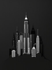  A digital illustration of a city skyline