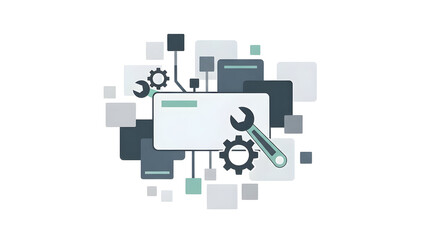 Web Development and Maintenance Concept.