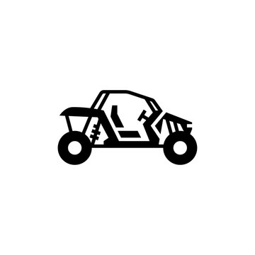 Buggy glyph icon. Dune buggy illustration.