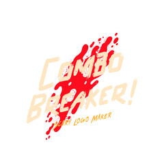 Dark Fantasy Horror Gaming Logo | Red Paint Splatter Esports Team Emblem, Distressed Font Gamer Artwork, Combo Breaker Style Identity