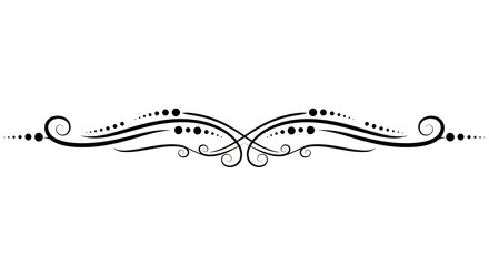 Elegant Flourish: A Decorative Ornamental Swirl Design Element in Black and White for Dividers