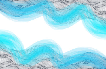 The abstract wave is made in a frame style. Template for science and technology presentation. Vector art.