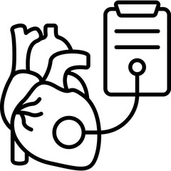 Medical Check Up Examination Line Icon: Healthcare and Doctor