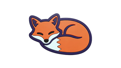 Obraz premium Cute sleeping fox sticker