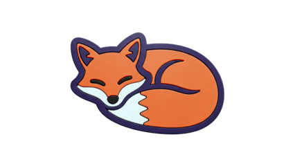 Cute sleeping fox sticker