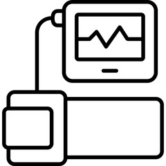 Tensiometer Blood Pressure Device Line Icon: Medical Equipment