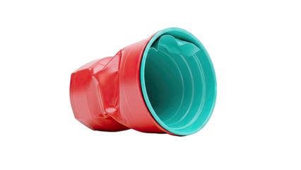 Crushed Red and Teal Plastic Cup