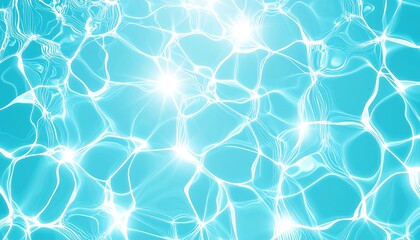 Sparkling turquoise water with shimmering sunlight reflections