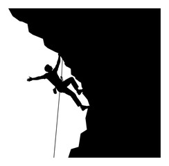 Fototapeta premium Rock Climber Silhouette - Minimalist Vector