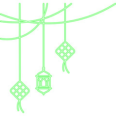 Neon Ramadan Hanging Decorations Illustration