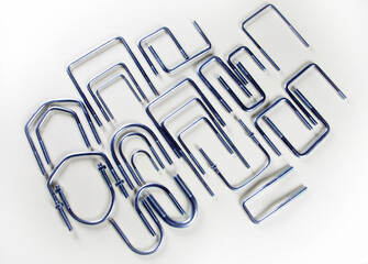 steel screws on a white background