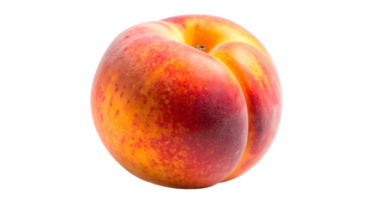 Isolated vibrant peach with red and yellow hues, centered on black background