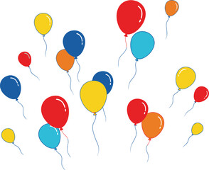 Colorful balloons floating in a cheerful arrangement perfect for celebrations