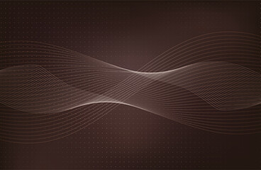 Abstract Music background. Big Data Particle Flow Visualisation chemical industry. Science infographic futuristic illustration. Sound wave. Premium background design with mocha mousse sound wave